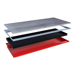 Bauer Südlohn Einhängewanne mit PE-Einsatz EHW 2700 PE, lackiert, Feuerrot