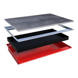 Bauer Südlohn Einhängewanne mit PE-Einsatz EHW 1800 PE, lackiert, Feuerrot