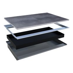 Bauer Südlohn Einhängewanne mit PE-Einsatz EHW 1800 PE, lackiert, Mausgrau