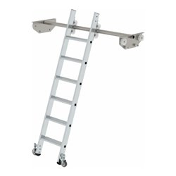 MUNK Aluminium-Regalleiter für Doppelregal seitlich verschiebbar