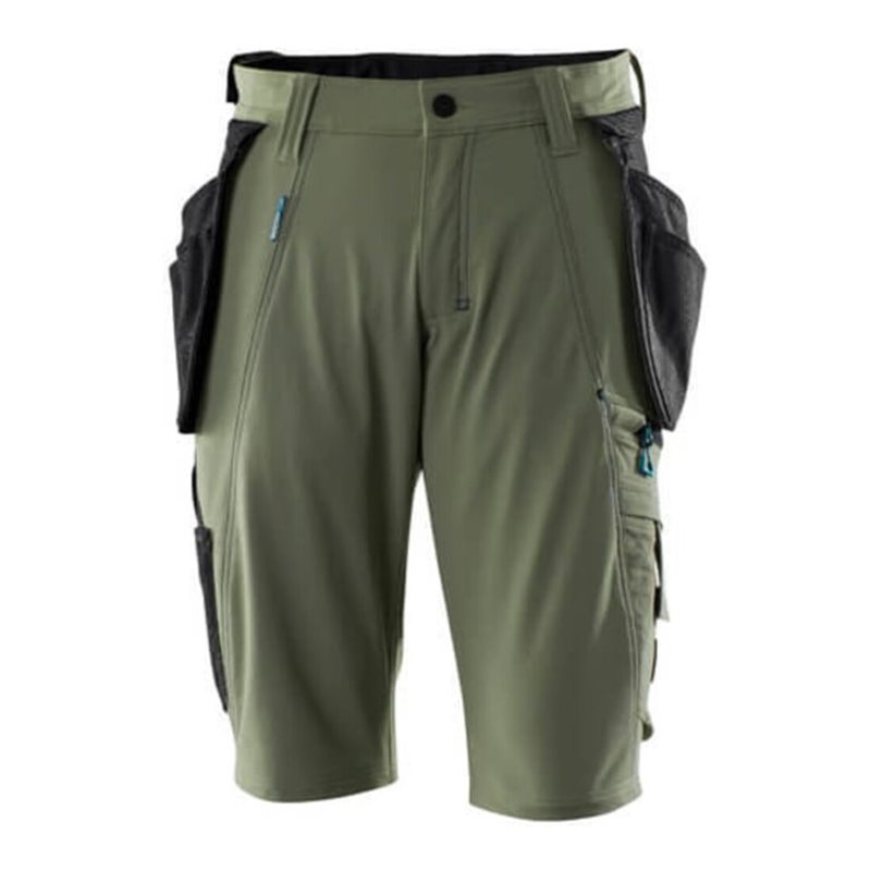 Mascot Shorts mit abnehmbaren Hängetaschen Handwerkershorts moosgrün