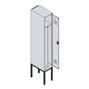 C+P Spind Classic PLUS, Gestell, 1 Abteil, 2120x300x500mm, 7035/2004 Verschluss Sicherheits-Drehriegel 4 Garderobenhaken Trennwa