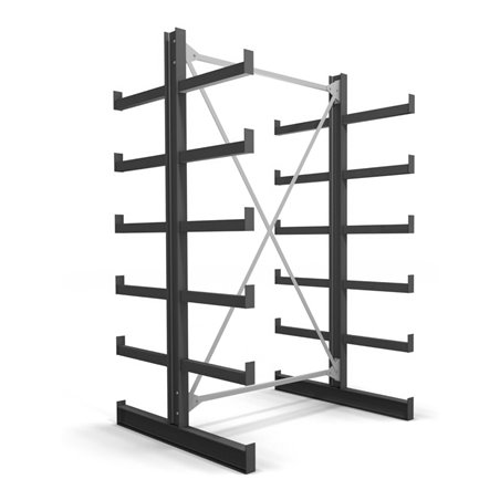 STIER Kragarmregal doppelseitig mit 5 Ebenen