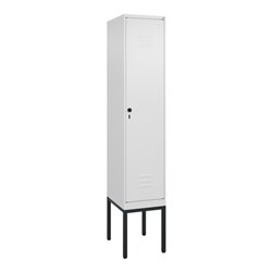 C+P Spind Classic PLUS, Gestell, 1 Abteil, 2120x400x500mm, 9016/9016 Verschluss Sicherheits-Drehriegel 4 Garderobenhaken Trennwa