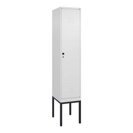C+P Spind Classic PLUS, Gestell, 1 Abteil, 2120x400x500mm, 9016/9016 Verschluss Sicherheits-Drehriegel 4 Garderobenhaken Trennwa