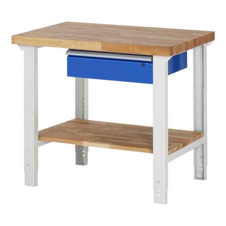 Rau Werkbank 7001A7, H790-1140mm, höhenverstellbar, 1x Schublade-TA
