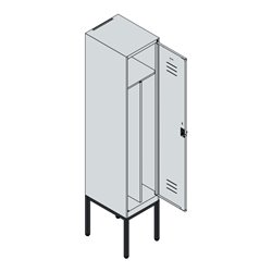 C+P Spind Classic PLUS, Gestell, 1 Abteil, 2120x400x500mm, 7016/7016 Verschluss Sicherheits-Drehriegel 4 Garderobenhaken Trennwa