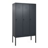 C+P Spind Classic PLUS, Gestell, 3 Abteile, 2120x1200x500mm, 7016/7016 Verschluss Sicherheits-Drehriegel 4 Garderobenhaken Trenn
