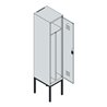 C+P Spind Classic PLUS, Gestell, 1 Abteil, 2120x400x500mm, 9016/9016 Verschluss Zylinderschloss 4 Garderobenhaken Trennwand mitt
