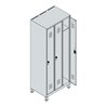 C+P Spind Classic PLUS, Füße, 3 Abteile, 1950x750x500mm, 7016/7035 Verschluss Sicherheits-Drehriegel 3 Garderobenhaken