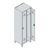 C+P Spind Classic PLUS, Füße, 2 Abteile, 1950x600x500mm, 7035/0024 Verschluss Sicherheits-Drehriegel 3 Garderobenhaken