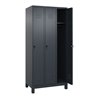 C+P Spind Classic PLUS, Füße, 3 Abteile, 1950x900x500mm, 7016/7016 Verschluss Sicherheits-Drehriegel 3 Garderobenhaken