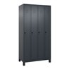 C+P Spind Classic PLUS, Füße, 4 Abteile, 1950x1000x500mm, 7016/7016 Verschluss Sicherheits-Drehriegel 3 Garderobenhaken