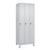 C+P Spind Classic PLUS, Füße, 3 Abteile, 1950x750x500mm, 7035/7035 Verschluss Sicherheits-Drehriegel 3 Garderobenhaken