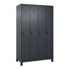 C+P Spind Classic PLUS, Füße, 4 Abteile, 1950x1200x500mm, 7016/7016 Verschluss Sicherheits-Drehriegel 3 Garderobenhaken