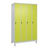 C+P Spind Classic PLUS, Füße, 4 Abteile, 1950x1200x500mm, 7035/0024 Verschluss Sicherheits-Drehriegel 3 Garderobenhaken