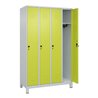 C+P Spind Classic PLUS, Füße, 4 Abteile, 1950x1200x500mm, 7035/0024 Verschluss Sicherheits-Drehriegel 3 Garderobenhaken