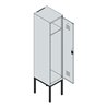 C+P Spind Classic PLUS, Gestell, 1 Abteil, 2120x400x500mm, 7035/3020 Verschluss Sicherheits-Drehriegel 4 Garderobenhaken