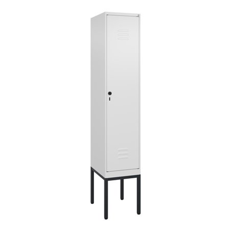 C+P Spind Classic PLUS, Gestell, 1 Abteil, 2120x400x500mm, 9016/9016 Verschluss Sicherheits-Drehriegel 4 Garderobenhaken