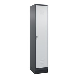 C+P Spind Classic PLUS, Sockel, 1 Abteil, 1950x400x500mm, 7016/7035 Verschluss Sicherheits-Drehriegel 4 Garderobenhaken Trennwan
