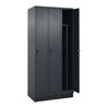 C+P Spind Classic PLUS, Sockel, 3 Abteile, 1950x900x500mm, 7016/7016 Verschluss Sicherheits-Drehriegel 4 Garderobenhaken Trennwa
