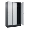C+P Spind Classic PLUS, Sockel, 3 Abteile, 1950x1200x500mm, 7016/7035 Verschluss Sicherheits-Drehriegel 4 Garderobenhaken Trennw