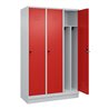 C+P Spind Classic PLUS, Sockel, 3 Abteile, 1950x1200x500mm, 7035/3020 Verschluss Sicherheits-Drehriegel 4 Garderobenhaken Trennw