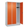 C+P Spind Classic PLUS, Sockel, 3 Abteile, 1950x1200x500mm, 7035/2004 Verschluss Zylinderschloss 4 Garderobenhaken