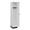 C+P Spind Classic PLUS, Sockel, 1 Abteil, 1950x400x500mm, 9016/9016 Verschluss Sicherheits-Drehriegel 4 Garderobenhaken