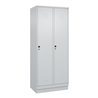C+P Spind Classic PLUS, Sockel, 2 Abteile, 1950x800x500mm, 7035/7035 Verschluss Sicherheits-Drehriegel 4 Garderobenhaken