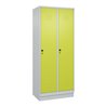 C+P Spind Classic PLUS, Sockel, 2 Abteile, 1950x800x500mm, 7035/0024 Verschluss Sicherheits-Drehriegel 4 Garderobenhaken