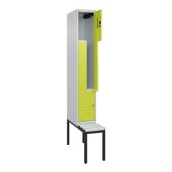 C+P Z-Spind Classic PLUS, Bank, 2 Fächer, 2120x300x815mm, 7035/0024 Verschluss Zylinderschloss Sitzbanktyp untergebaut Material 