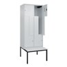 C+P Z-Spind Classic PLUS, Bank, 4 Fächer, 2120x800x815mm, 7035/7035 Verschluss Zylinderschloss Sitzbanktyp untergebaut Material 