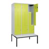 C+P Z-Spind Classic PLUS, Bank, 6 Fächer, 2120x1200x815mm, 7035/0024 Verschluss Zylinderschloss Sitzbanktyp untergebaut Material