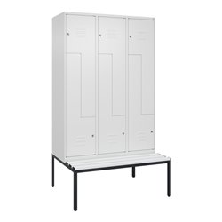 C+P Z-Spind Classic PLUS, Bank, 6 Fächer, 2120x1200x815mm, 9016/9016 Verschluss Zylinderschloss Sitzbanktyp untergebaut Material