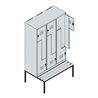 C+P Z-Spind Classic PLUS, Bank, 6 Fächer, 2120x1200x815mm, 7035/2004 Verschluss Zylinderschloss Sitzbanktyp untergebaut Material