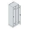 C+P Spind Classic PLUS, Sockel, 2 Abteile, 1950x600x500mm, 7035/7035 Verschluss Sicherheits-Drehriegel 3 Garderobenhaken
