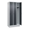 C+P Spind Classic PLUS, Sockel, 3 Abteile, 1950x900x500mm, 7035/7016 Verschluss Sicherheits-Drehriegel 3 Garderobenhaken
