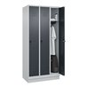 C+P Spind Classic PLUS, Sockel, 3 Abteile, 1950x900x500mm, 7035/7016 Verschluss Sicherheits-Drehriegel 3 Garderobenhaken