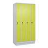 C+P Spind Classic PLUS, Sockel, 4 Abteile, 1950x1000x500mm, 7035/0024 Verschluss Sicherheits-Drehriegel 3 Garderobenhaken