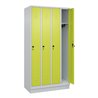 C+P Spind Classic PLUS, Sockel, 4 Abteile, 1950x1000x500mm, 7035/0024 Verschluss Sicherheits-Drehriegel 3 Garderobenhaken
