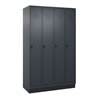 C+P Spind Classic PLUS, Sockel, 4 Abteile, 1950x1200x500mm, 7016/7016 Verschluss Sicherheits-Drehriegel 3 Garderobenhaken