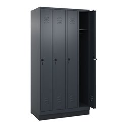 C+P Spind Classic PLUS, Sockel, 4 Abteile, 1950x1000x500mm, 7016/7016 Verschluss Sicherheits-Drehriegel 3 Garderobenhaken