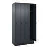 C+P Spind Classic PLUS, Sockel, 4 Abteile, 1950x1000x500mm, 7016/7016 Verschluss Sicherheits-Drehriegel 3 Garderobenhaken
