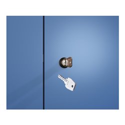 C+P Spind Classic PLUS, Sockel, 2 Abteile, 1950x600x500mm, 7035/7016 Verschluss Zylinderschloss 3 Garderobenhaken