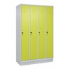 C+P Spind Classic PLUS, Sockel, 4 Abteile, 1950x1200x500mm, 7035/0024 Verschluss Sicherheits-Drehriegel 3 Garderobenhaken