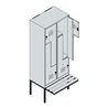 C+P Z-Spind Classic PLUS, Bank, 4 Fächer, 2120x800x815mm, 7035/6011 Verschluss Zylinderschloss Sitzbanktyp auskragend Material S