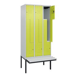 C+P Z-Spind Classic PLUS, Bank, 6 Fächer, 2120x900x815mm, 7035/0024 Verschluss Zylinderschloss Sitzbanktyp auskragend Material S