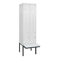 C+P Z-Spind Classic PLUS, Bank, 4 Fächer, 2120x600x815mm, 9016/9016 Verschluss Zylinderschloss Sitzbanktyp auskragend Material S