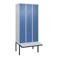 C+P Z-Spind Classic PLUS, Bank, 6 Fächer, 2120x900x815mm, 7035/5023 Verschluss Zylinderschloss Sitzbanktyp auskragend Material S